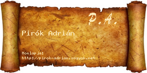 Pirók Adrián névjegykártya